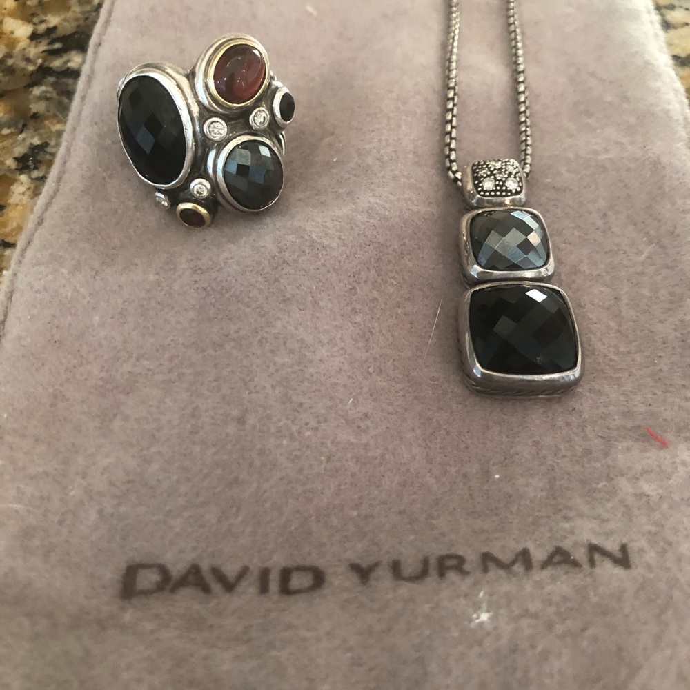 David Yurman ring and necklace